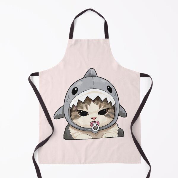 Item preview, Grumpy Baby Shark Cat - Cute Pacifier Tabby Feline Art designed and sold by arfindo-indra.