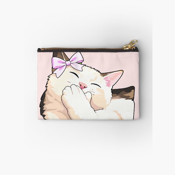 Item preview, Giggling Cat with Bow - Cute Laughing Feline Meme Art designed and sold by arfindo-indra.