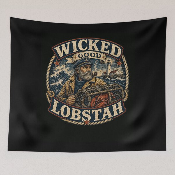 Item preview, Vintage Lobsterman Captain Nautical Ocean Art designed and sold by snowry.