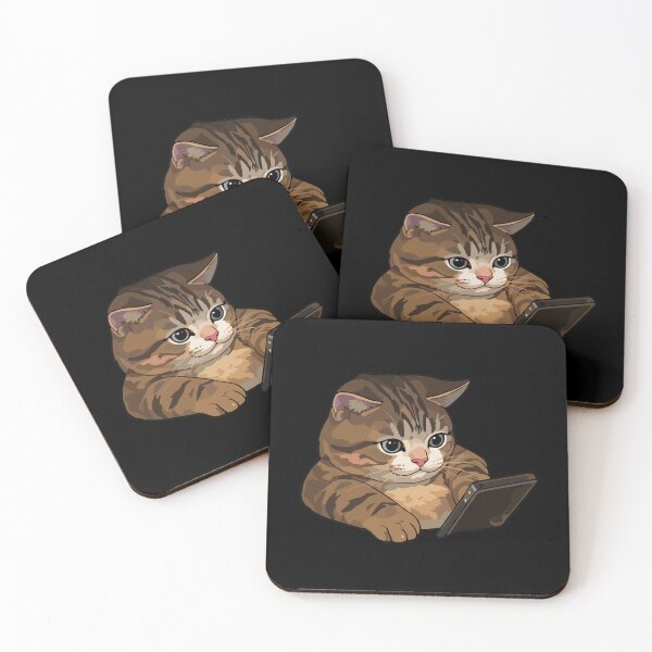 Item preview, Tabby Cat Scrolling Phone - Cute Cat Using Smartphone Meme Art designed and sold by arfindo-indra.