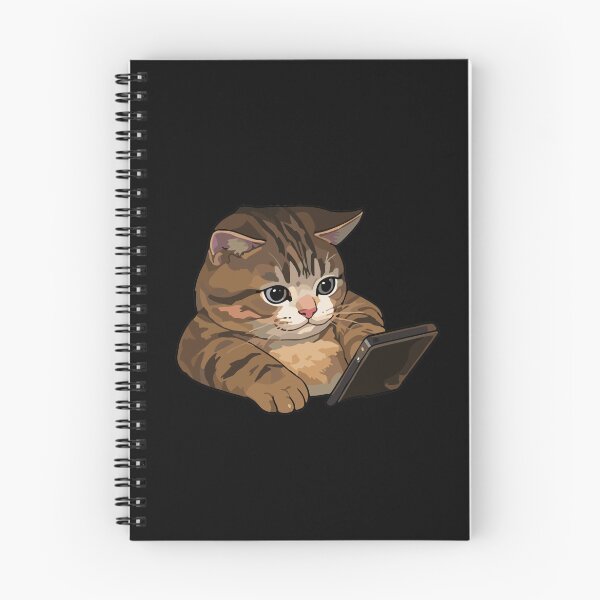Item preview, Tabby Cat Scrolling Phone - Cute Cat Using Smartphone Meme Art designed and sold by arfindo-indra.