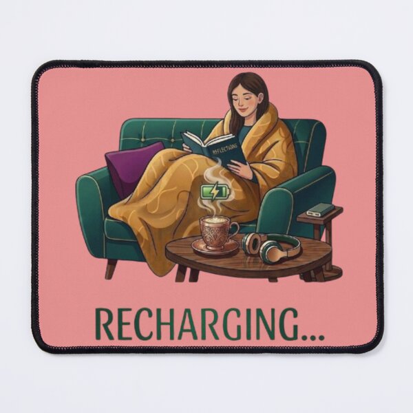 Item preview, Recharging Introvert Girl Reading Book on Sofa designed and sold by Northern Glow Art.