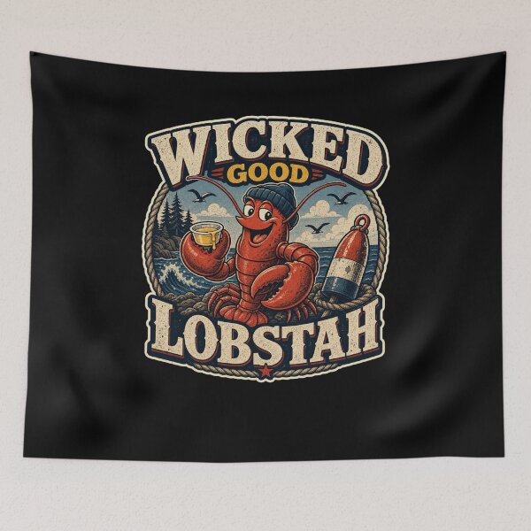 Item preview, New England Lobster Cartoon Coastal Design designed and sold by snowry.