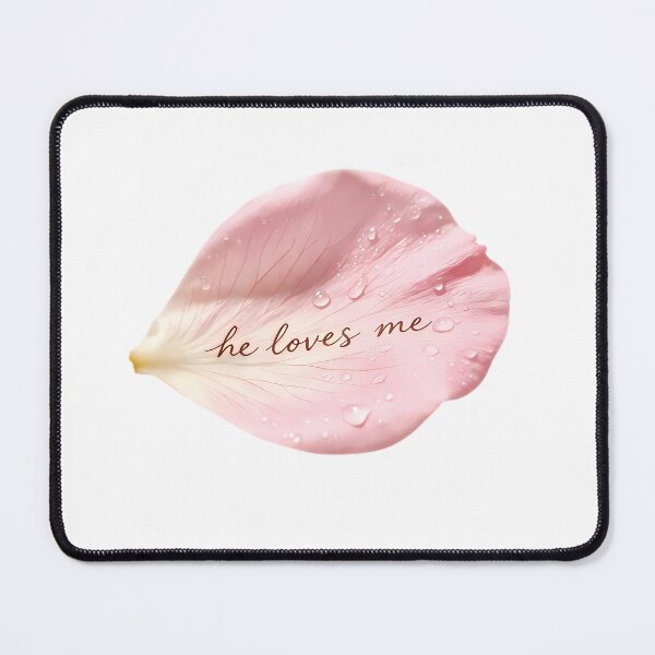 Item preview, He Loves Me — Pink Rose Petal with Dew Drops designed and sold by Bondingbonding.