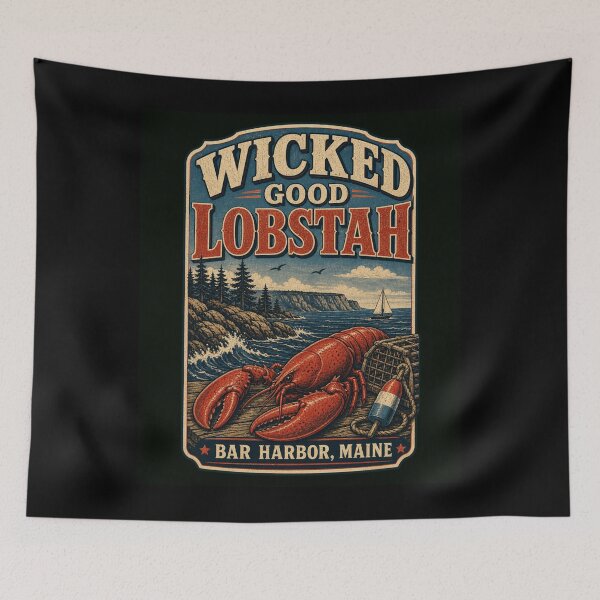 Item preview, Delicious Maine Lobster Coastal Seafood Retro Art designed and sold by snowry.