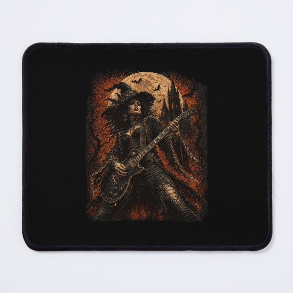 Item preview, Witch Playing Electric Guitar Full Moon Halloween designed and sold by snowry.