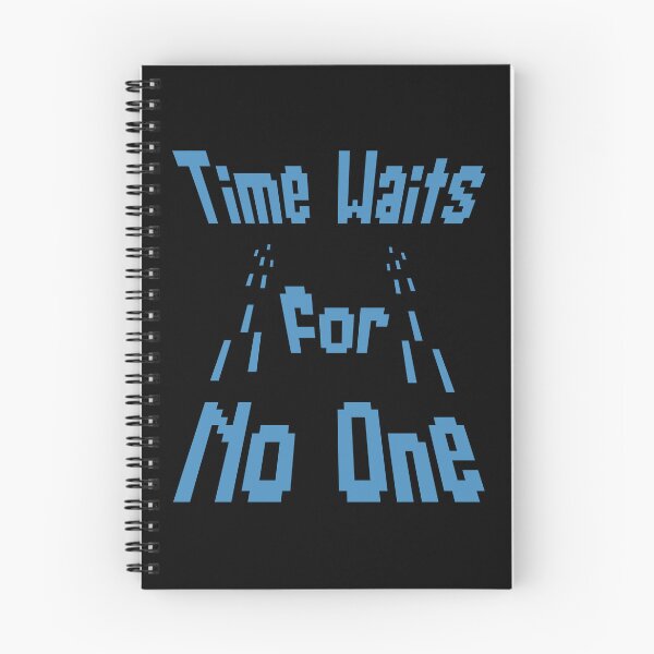 Item preview, Time Waits For No One – Blue Retro Pixel Art Quote designed and sold by THROUGH-LIFE.
