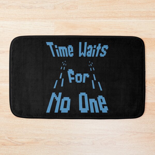 Item preview, Time Waits For No One – Blue Retro Pixel Art Quote designed and sold by THROUGH-LIFE.