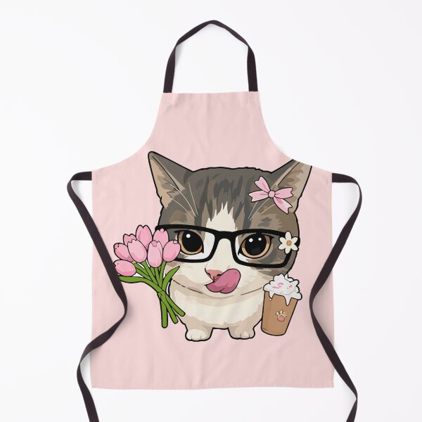 Item preview, Cute Cat with Tulip Bouquet and Coffee - Adorable Feline Spring Art designed and sold by arfindo-indra.