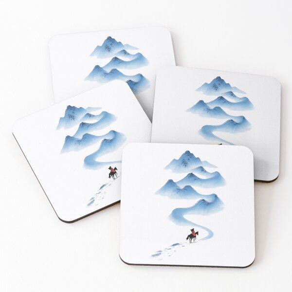 Item preview, Minimal Watercolor Mountain Rider Landscape designed and sold by SK ArtNest.