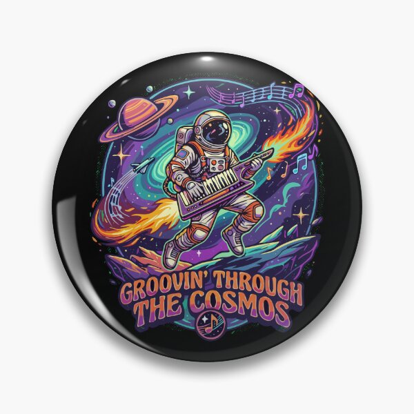 Item preview, Groovin' Through The Cosmos Astronaut Keytar Illustration designed and sold by Chawsie.