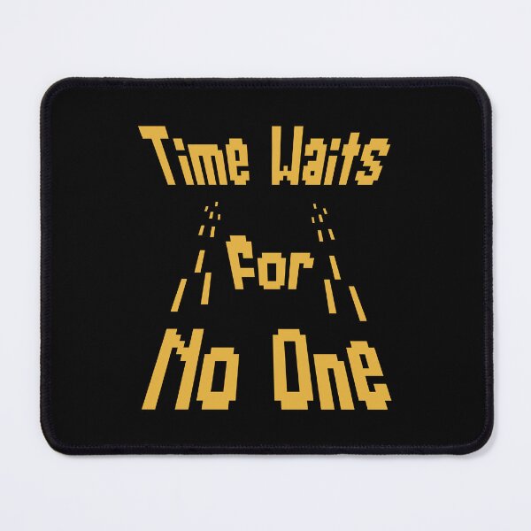 Item preview, Time Waits For No One – Mustard Gold Retro Pixel Art Quote designed and sold by THROUGH-LIFE.
