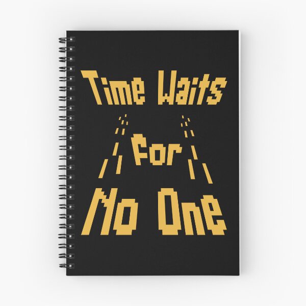 Item preview, Time Waits For No One – Mustard Gold Retro Pixel Art Quote designed and sold by THROUGH-LIFE.