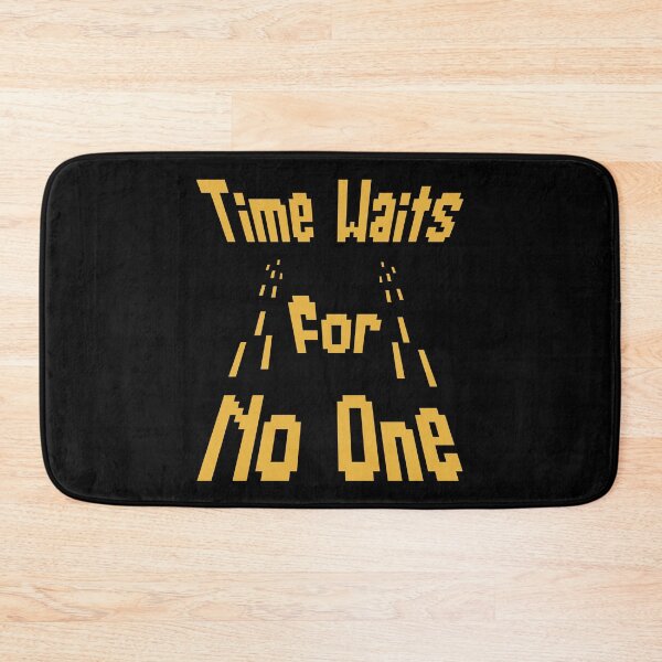 Item preview, Time Waits For No One – Mustard Gold Retro Pixel Art Quote designed and sold by THROUGH-LIFE.