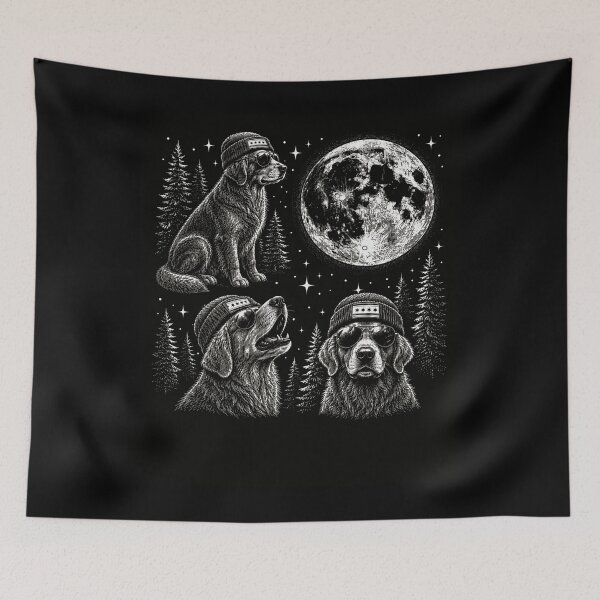Item preview, Cool Dog Chicago Stars Beanie Moon Night designed and sold by snowry.