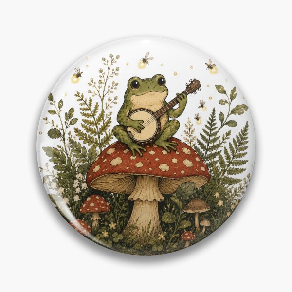 Item preview, Frog Playing Banjo on Mushroom designed and sold by NeoSakura.