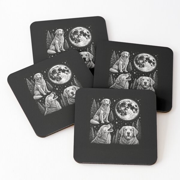 Item preview, Retriever Dog Moon Forest Stars Line Art designed and sold by snowry.