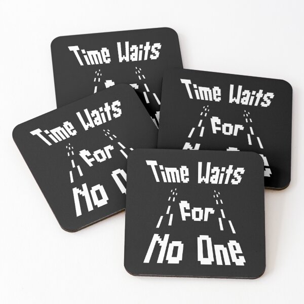 Item preview, Time Waits For No One – White Pixel Art Retro Quote designed and sold by THROUGH-LIFE.