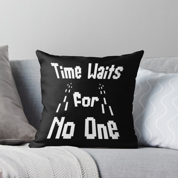 Item preview, Time Waits For No One – White Pixel Art Retro Quote designed and sold by THROUGH-LIFE.