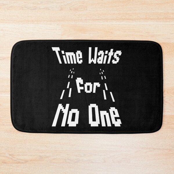 Item preview, Time Waits For No One – White Pixel Art Retro Quote designed and sold by THROUGH-LIFE.