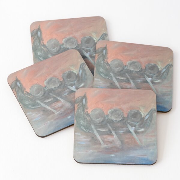 Item preview, Viking Longship at Dusk Expressive Acrylic Painting designed and sold by LacyFlanaganArt.