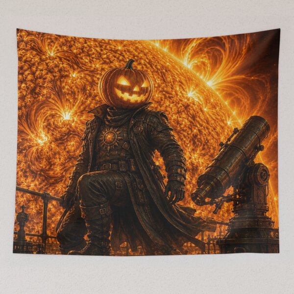 Item preview, Headless Horseman Sun Guardian - Celestial Halloween Fantasy Art designed and sold by TheHorsemanRidesAgain.