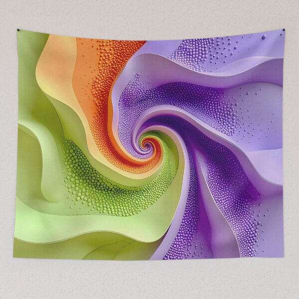 Item preview, Colorful Spiral Design in Lavender Orange Green designed and sold by Vicky Brago-Mitchell®.
