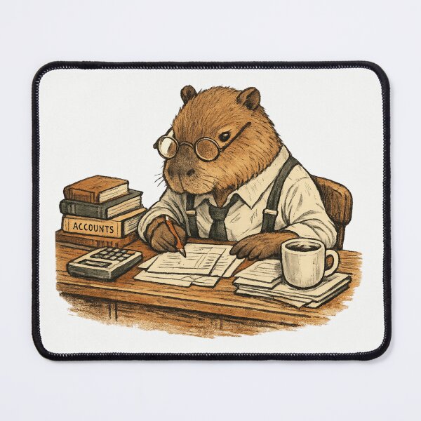 Item preview, 30. Capybara Accountant Deluxe Vintage Illustration designed and sold by สุธรรมาท  ทองกร.