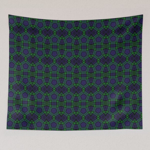 Item preview, Black Watch Tartan Pentagon Fract-art-an (Pattern) designed and sold by Cathedral of Curiosity.