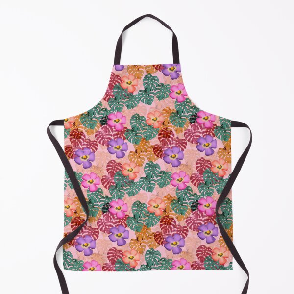 Item preview, Tropical floral pattern pink background designed and sold by tornasolhaze.