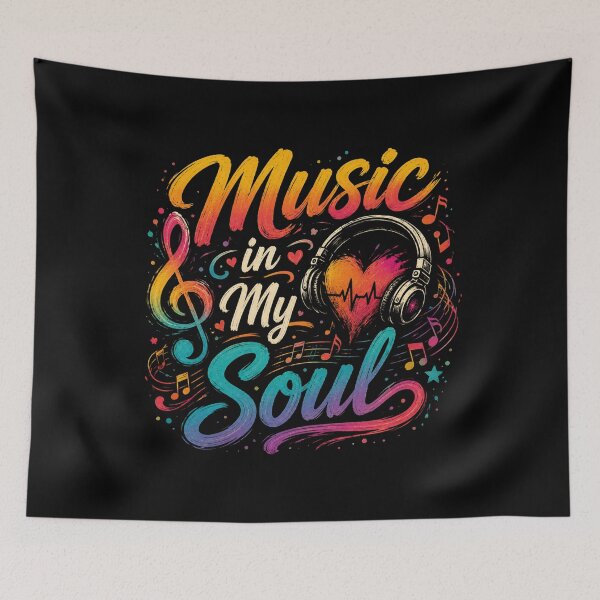Item preview, Music in My Soul | Colorful Music Lover Headphones Heart Design designed and sold by RJACreative.