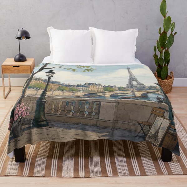Item preview, Paris Bookstall & Eiffel Tower – Romantic Parisian Riverside designed and sold by CaseyMichelleArt.