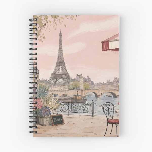Item preview, Paris Café by the Seine – Romantic Eiffel Tower Floral Cityscape designed and sold by CaseyMichelleArt.