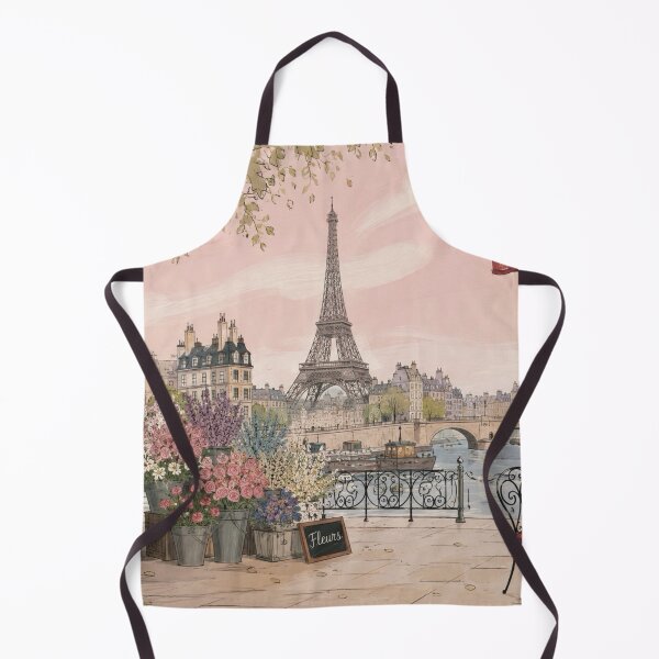 Item preview, Paris Café by the Seine – Romantic Eiffel Tower Floral Cityscape designed and sold by CaseyMichelleArt.