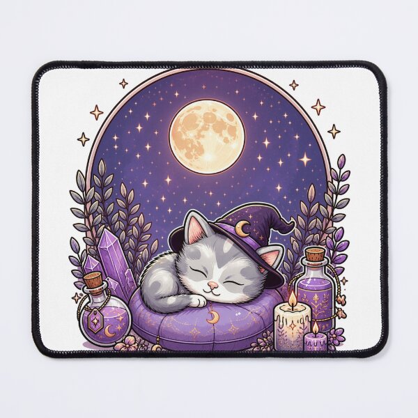 Item preview, Sleeping witch cat designed and sold by Kitty-and-Cat.