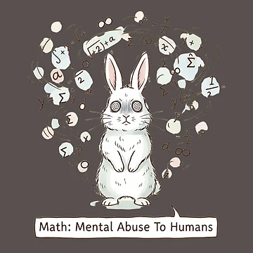 Artwork thumbnail, Math Mental Abuse – Funny Math Student Rabbit Design by ManggaeJM
