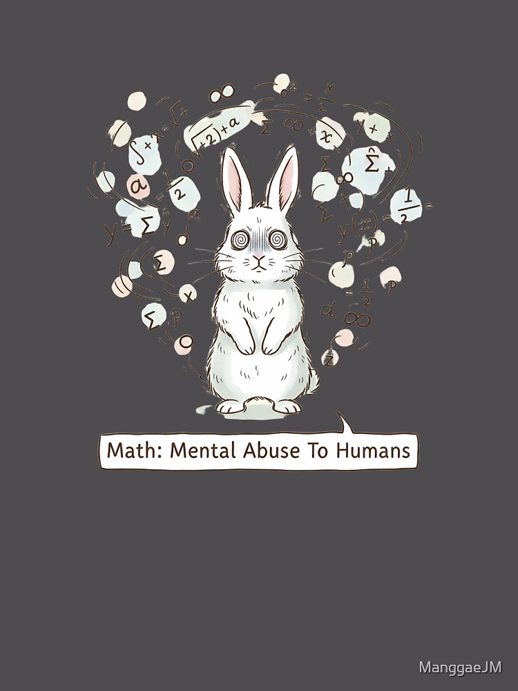 Thumbnail 6 of 6, Premium Oversized Hoodie, Math Mental Abuse – Funny Math Student Rabbit Design designed and sold by ManggaeJM.