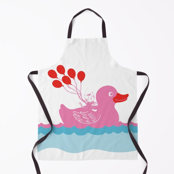 Item preview, Cute Cat Riding Pink Duck with Red Balloons. designed and sold by EunsooLee.