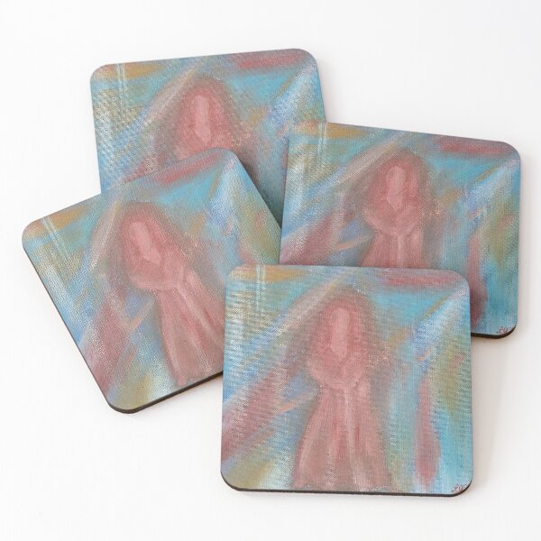 Item preview, Ethereal Woman in Pink Abstract Figurative Painting designed and sold by LacyFlanaganArt.