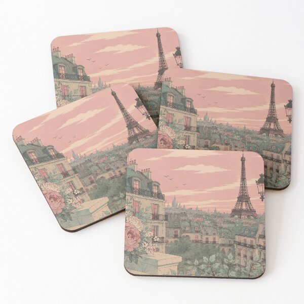 Item preview, Paris Promenade: Pastel Parisian Rooftops & Eiffel Tower Illustration designed and sold by CaseyMichelleArt.