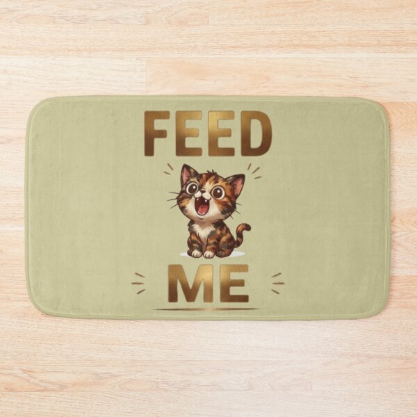 Item preview, Feed Me Cute Hungry Calico Kitten Illustration designed and sold by Northern Glow Art.