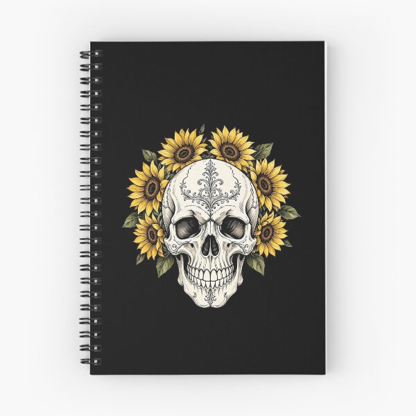 Item preview, Gothic Skull with Sunflower Crown Floral Design designed and sold by SweetLilith.