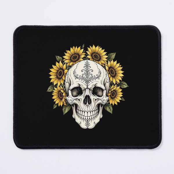 Item preview, Gothic Skull with Sunflower Crown Floral Design designed and sold by SweetLilith.