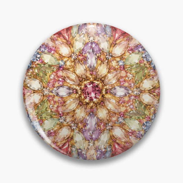Item preview, Pastel Floral Jewel Kaleidoscope Heart Pattern designed and sold by CaseyMichelleArt.