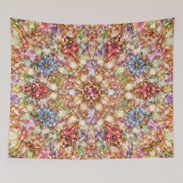 Item preview, Pastel Floral Jewel Kaleidoscope Heart Pattern designed and sold by CaseyMichelleArt.