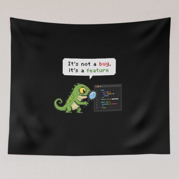 Item preview,  It's Not a Bug, It's a Feature – Pixel Programmer Lizard designed and sold by ManggaeJM.