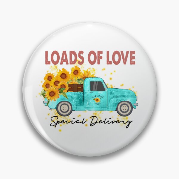 Item preview, Loads of love special delivery teal truck with sunflowers designed and sold by TimesTwoAngela.