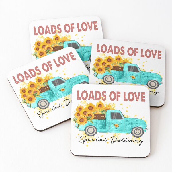 Item preview, Loads of love special delivery teal truck with sunflowers designed and sold by TimesTwoAngela.