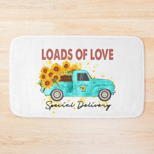 Item preview, Loads of love special delivery teal truck with sunflowers designed and sold by TimesTwoAngela.