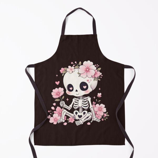 Item preview, Cute Skeleton with Pink Flowers Kawaii Gothic designed and sold by SweetLilith.